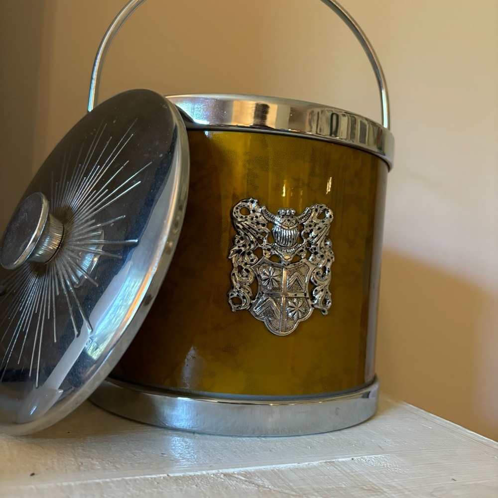 Vintage Silver and Gold Ice Bucket